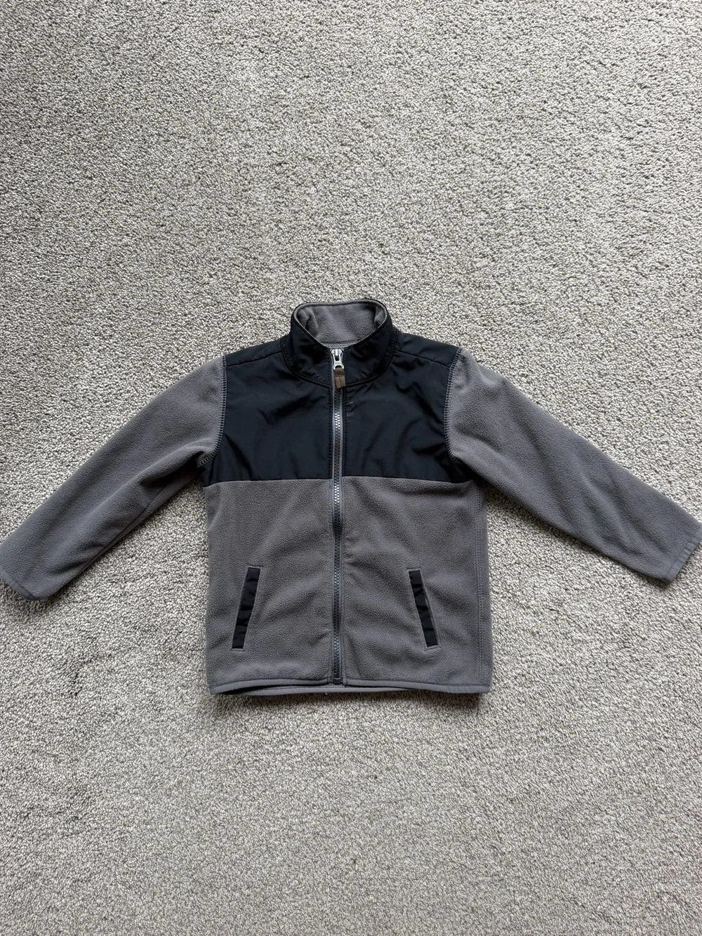 Carter's Gray and Black Fleece Zip-Up Jacket